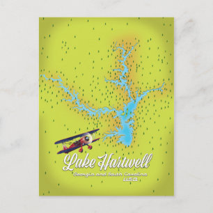 Hartwell Georgia und South Carolina USA map Postkarte