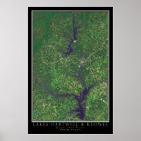 Hartwell & Keowee Seen Georgia Satellite Karte