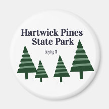 Hartwick Pines Staat Park Round Magnet