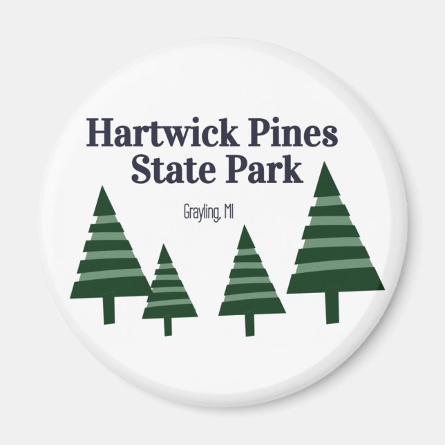 Hartwick Pines Staat Park Round Magnet (Vorne)