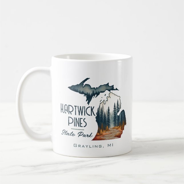 Hartwick Pines Staat Park Souvenir Geschenk Kaffeetasse (Links)