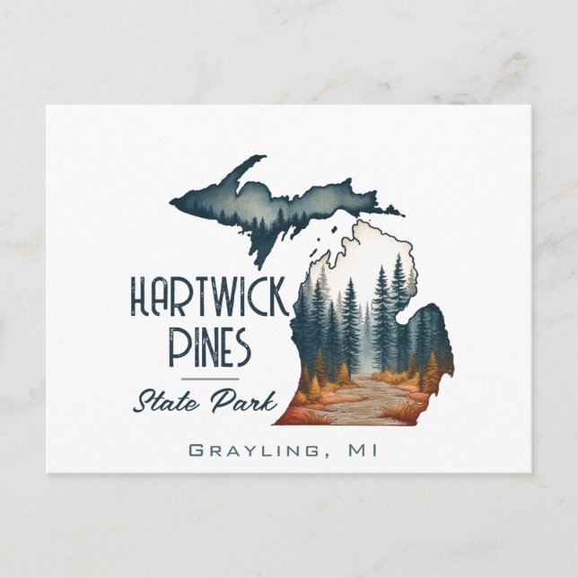 Hartwick Pines Staat Park Souvenir Geschenk Postkarte (Vorderseite)