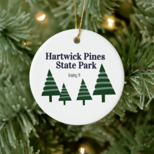Hartwick Pines Staat Park Weihnachtsbaum Keramik Ornament