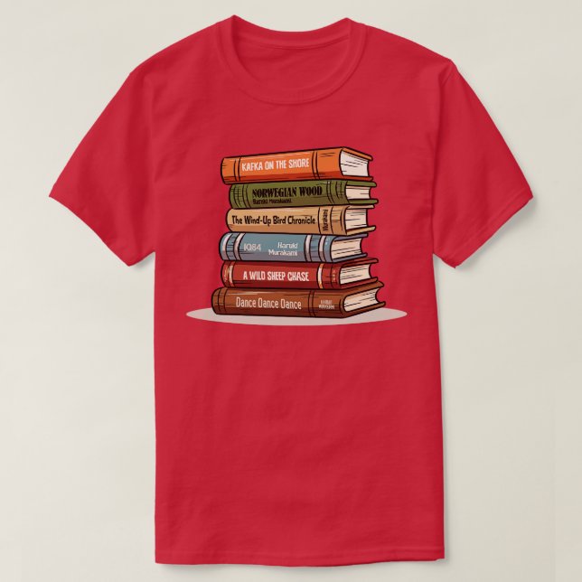 Haruki Murakami Book Stack Book Lovers Gift T-Shirt (Design vorne)