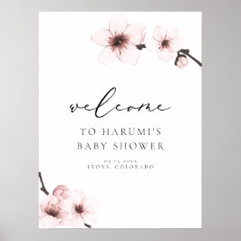 HARUMI Sakura Cherry Blossom Babydusche Willkommen Poster