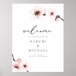 HARUMI Sakura Cherry Blossom Wedding Willkommen Poster