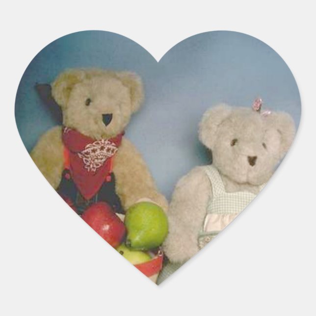 Harvest Bears Herz-Aufkleber (Vorderseite)