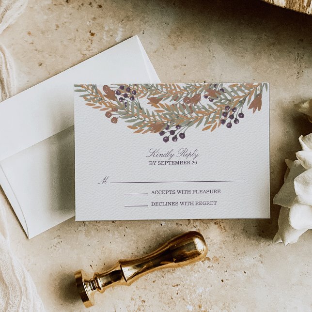 Harvest Berry Wreath Wedding RSVP Response (Von Creator hochgeladen)