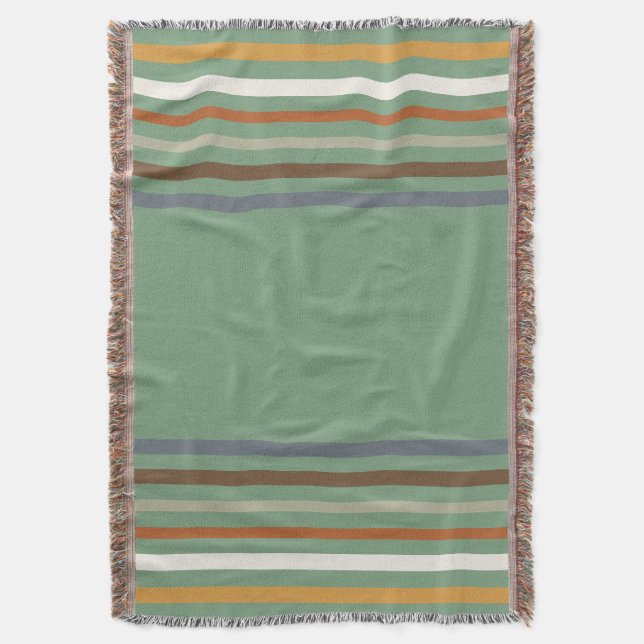 Harvest Blessings Striped Throw Blanket | Autumn Decke (Vorderseite Vertikal)