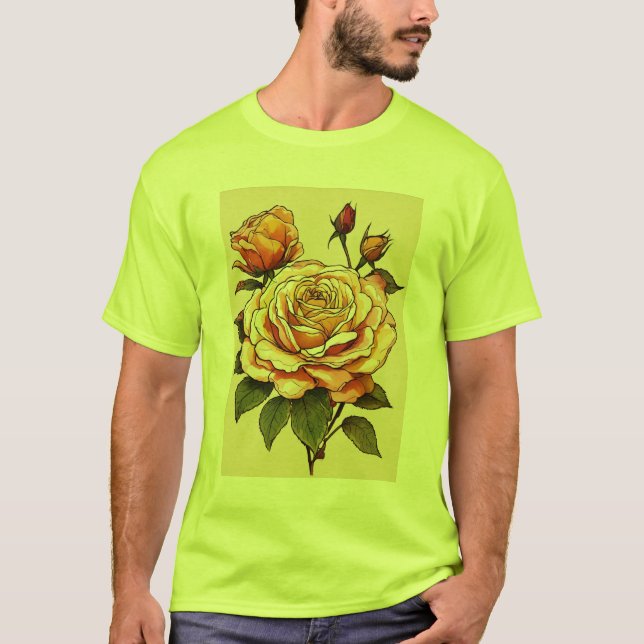 Harvest Bloom: Erntedank Rose & Bud Elegance" T-Shirt (Vorderseite)