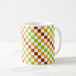 Harvest diagonal checkerboard pattern kaffeetasse