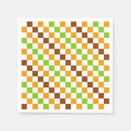 Harvest diagonal checkerboard pattern serviette