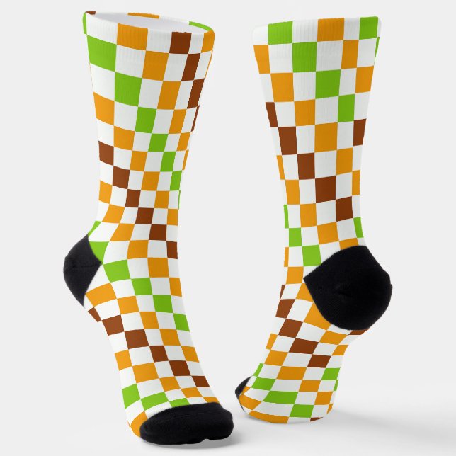Harvest diagonal checkerboard pattern socken (Gewinkelt)