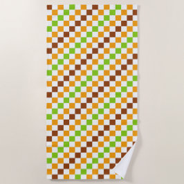 Harvest diagonal checkerboard pattern strandtuch