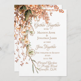 Harvest Garland Script Elegante Hochzeit im Herbst Einladung