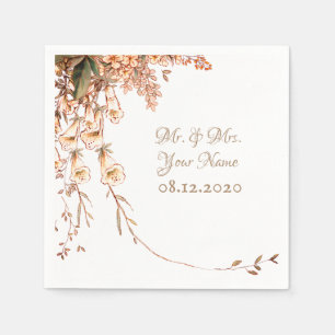 Harvest Garland Script Elegante Hochzeit im Herbst Serviette
