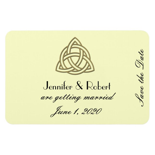Harvest Gold Celtic Knot Save the Date Magnet (Horizontal)