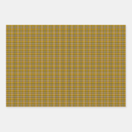 Harvest Gold Plaid Windowpane Pattern Retro Geschenkpapier Set