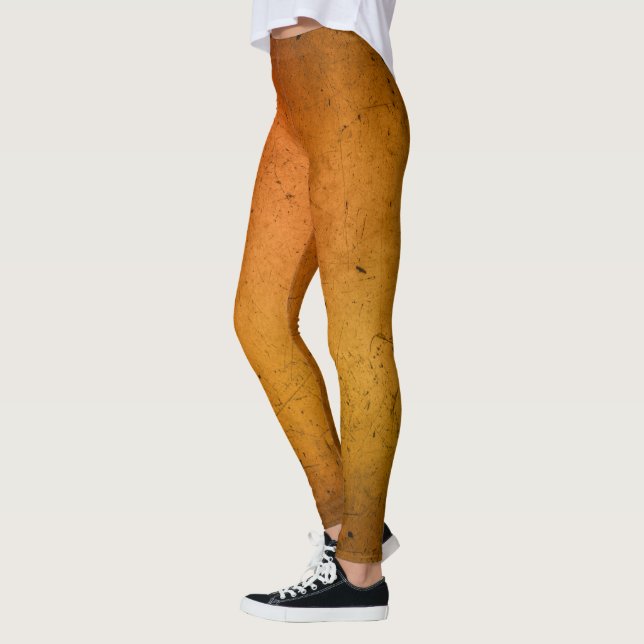 Harvest Gold Solid Schlichte Farbe Leggings (Links)