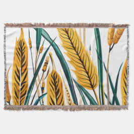 Harvest Harmony: Ein Weizenmuster auf einer weißen Decke