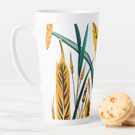 Harvest Harmony: Ein Weizenmuster auf einer weißen Milchtasse