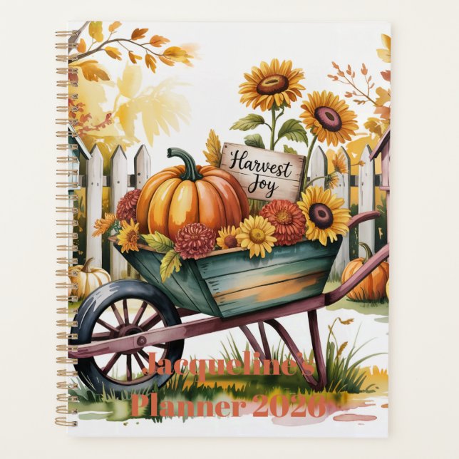 Harvest Joy Autumn Harvest. Whimsical Fall Harvest Planer (Vorderseite)