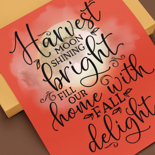Harvest Moon Fall Delight Gedicht Orange Poster
