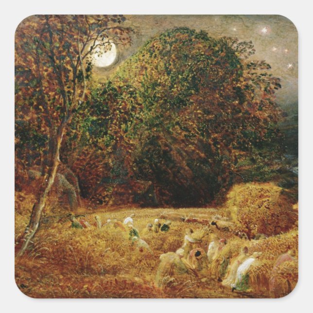 Harvest Moon Quadratischer Aufkleber (Vorderseite)
