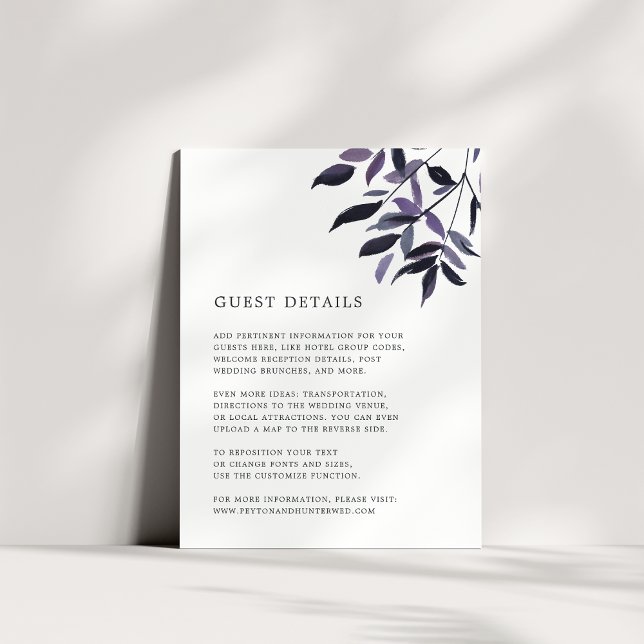 Harvest Plum Wedding Guest Details Card Begleitkarte (Von Creator hochgeladen)