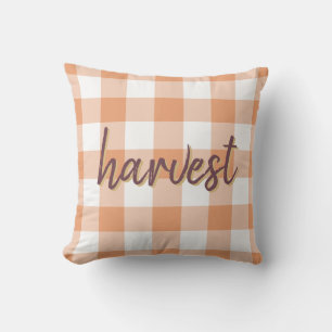 Harvest Pumpkin Orange Gingham Karo Pattern Kissen