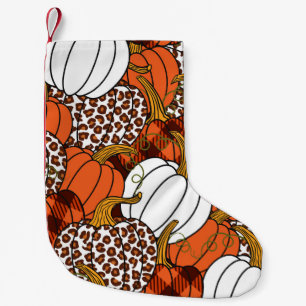 Harvest Pumpkin Patchwork Vintages Muster Kleiner Weihnachtsstrumpf