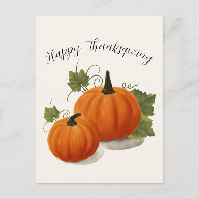 Harvest Pumpkin Thanksgiving Postcard Postkarte (Vorderseite)