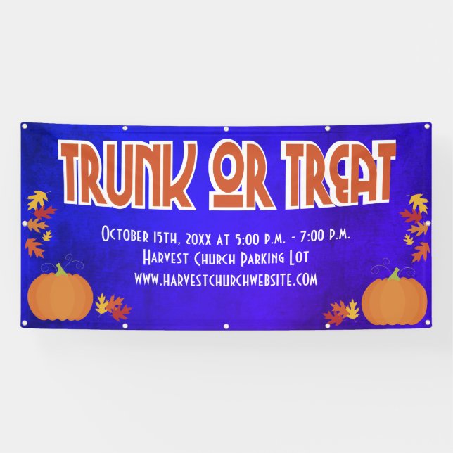 Harvest Pumpkin Trunk oder Leckerei Banner (Horizontal)