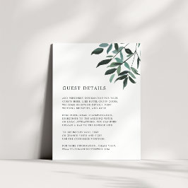 Harvest Sage Wedding Guest Details Card Begleitkarte
