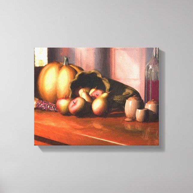 Harvest Still Life Wrapped Canvas Print Leinwanddruck (Vorderseite)