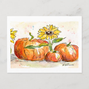Harvest Time Watercolor Postkarte