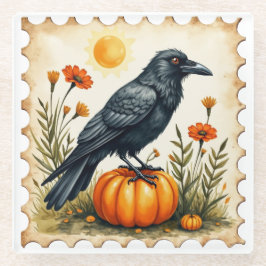 Harvest Watcher: Der Crow & Pumpkin-Untersetzer Glasuntersetzer