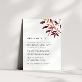 Harvest Wedding Guest Details Card Begleitkarte