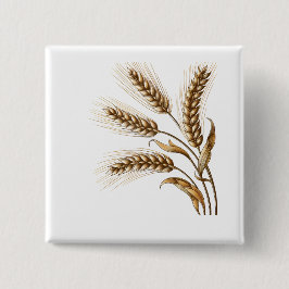 Harvest Wheat Ears Button – Rustic Farm Charm
