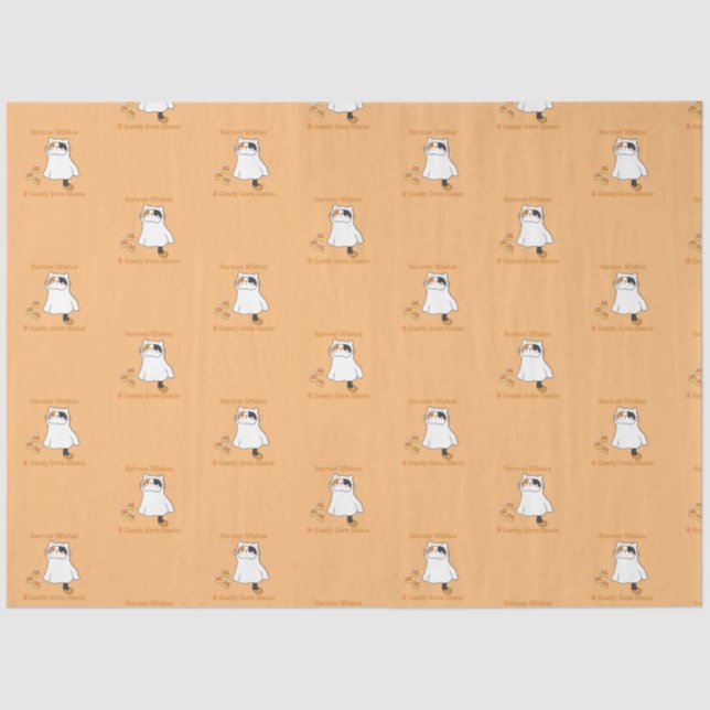 Harvest Wishs & Candy Corn Kisses Tissue Paper Seidenpapier (Vorderseite)