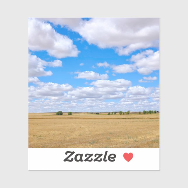 Harvested wheat fields  aufkleber (Blatt)