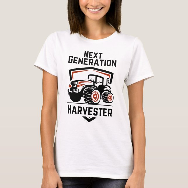 Harvester Modern Tractor T - Shirt der nächsten Ge (Vorderseite)