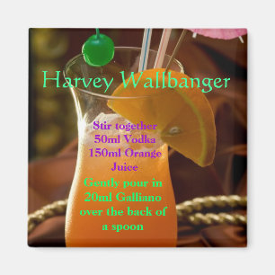 Harvey Wallbanger Cocktail-Magnet Magnet