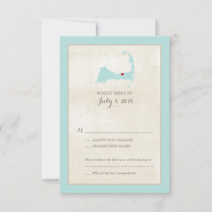 Harwich Cape Cod Map RSVP-Menü Hochzeiten RSVP Karte