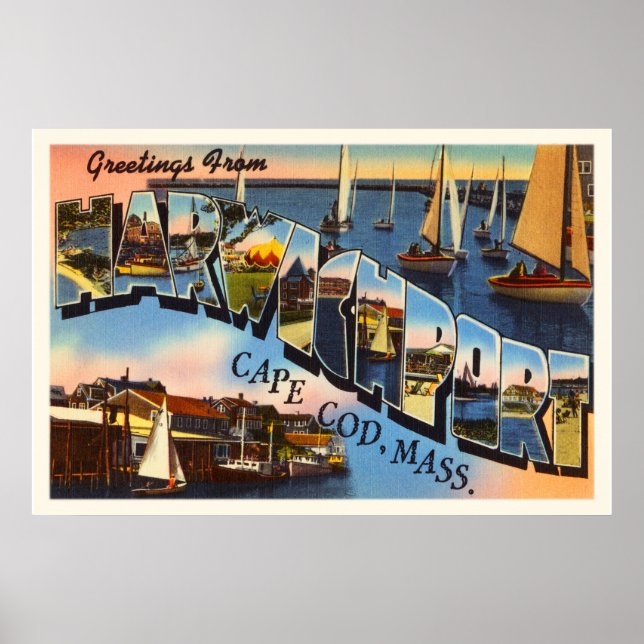 Harwiport Cape Cod Massachusetts MA Old Travel Poster (Vorne)
