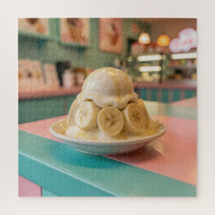 Harz-Bananen-Sundae Retro-Eisdiele Puzzle