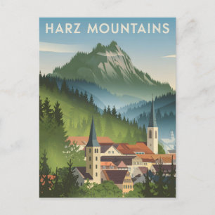 Harz Berge Deutschland vintage Postkarte