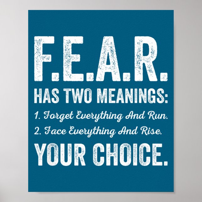 Has Fear Meanings Forget Face Everything Poster (Vorne)