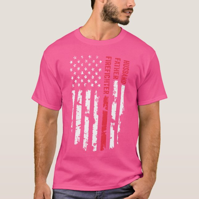 Hasband Father Firefighter Freund T-Shirt (Vorderseite)