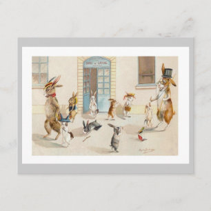 Häschen an der Schule - niedliche Ostern-Party Einladung